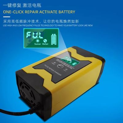 12v Pulse Repair Lead acid Battery Charger 12V 6A motorcycle car battery charger temperature control compensation