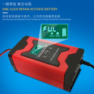 110V 220V 12V6A Motorcycle Car Battery Charger Wet Dry Lead Acid LCD