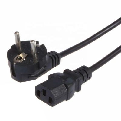 3 Pin EU Plug Rubber Ac Power Cable Cord 1.2m 1.5m 1.8 Meters