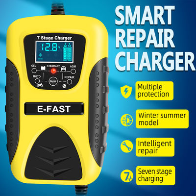 high quality 7 Segment Multibattery Mode 12V12AH Lead Acid Battery Charger Car Motorcycle Repair Battery Charger