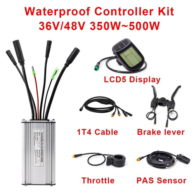 36V 350W 48v 500w Brushless Controller Throttle Brake PAS Sensor LCD Display