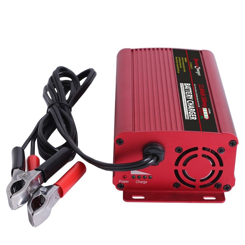 Aluminum Shell Fan Cooling Car 12v Lithium Ion Battery Charger 12.6v